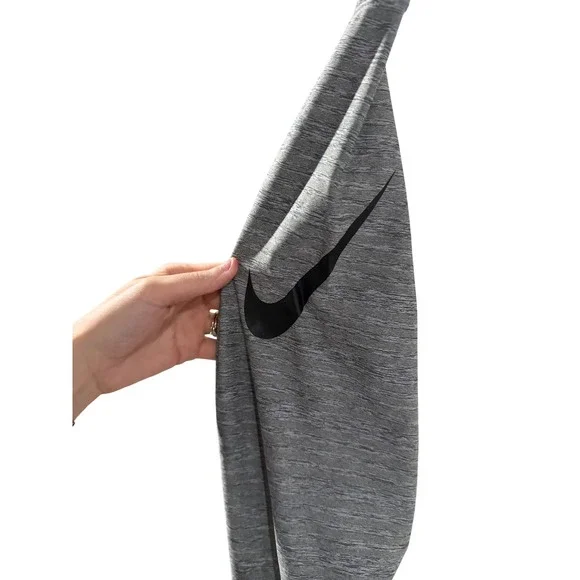 Nike Pro Dri-FIT Womens Heather Grey Mesh Panel Compression Leggings Small - Picture 2 of 6